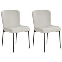 ESSZIMMERSTUHL 2er-Set Polsterbezug Grau Ada - Grau, Textil/Metall (49/82/48cm) - Beliani