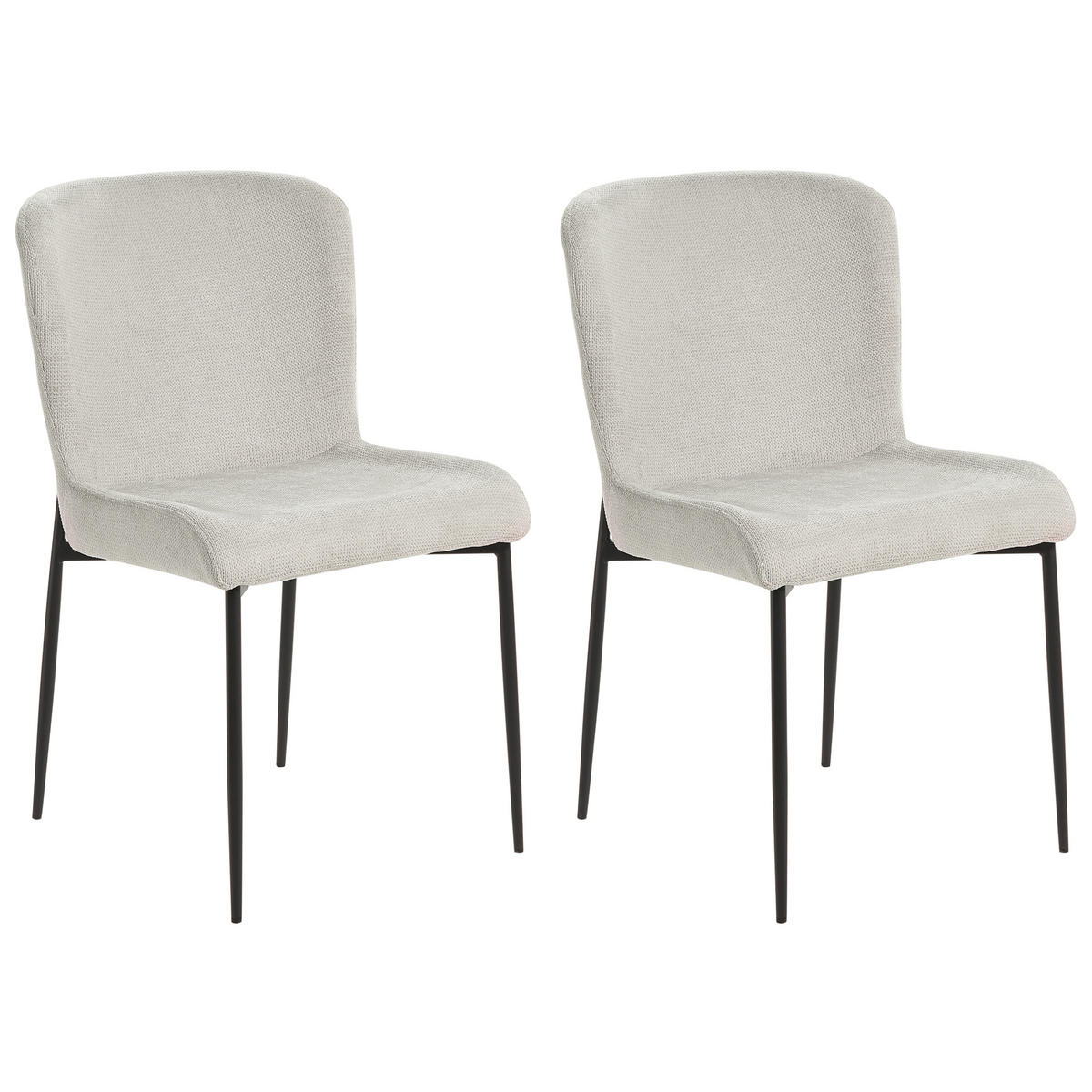ESSZIMMERSTUHL 2er-Set Polsterbezug Grau Ada - Grau, Textil/Metall (49/82/48cm) - Beliani