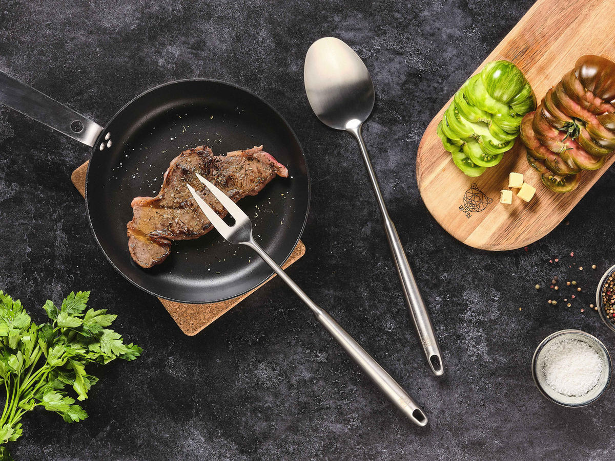 SALAT- und Grillbesteck aus Edelstahl STAL - Edelstahlfarben, Metall (30cm) - Björn