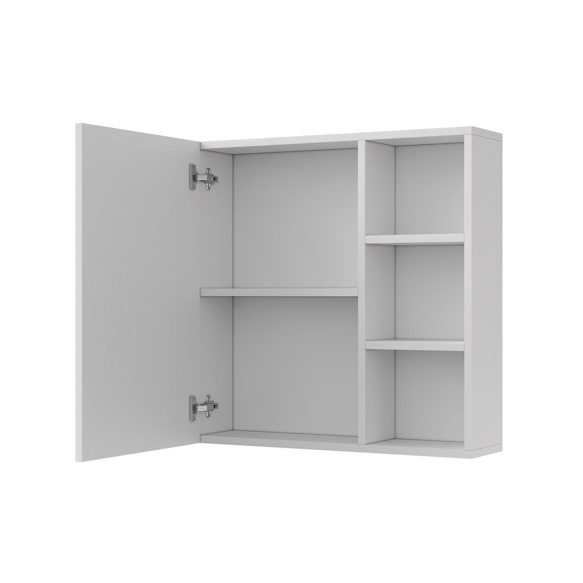 SPIEGELSCHRANK, Wandbadschrank mit LED-Spiegel, 3 Lichtfarben, beschlagfrei-Funktion, 1 Tür und verstellbaren Einlegeböden, 60 x 60 x 36 cm - Weiß, Glas (60.2/60.2/15.2cm) - Waldena