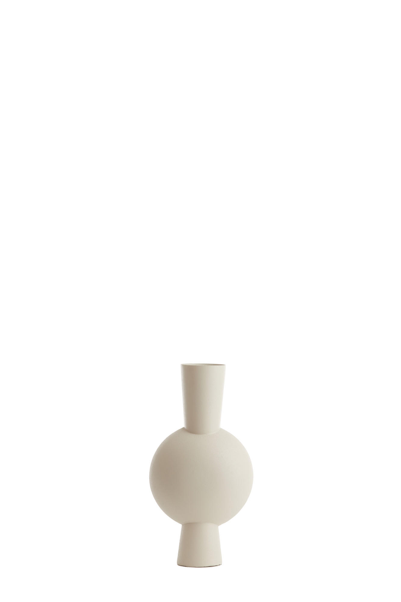 VASE Kavandu Weiß 22/14/40 cm - Weiß, Metall (40cm) - Light & Living