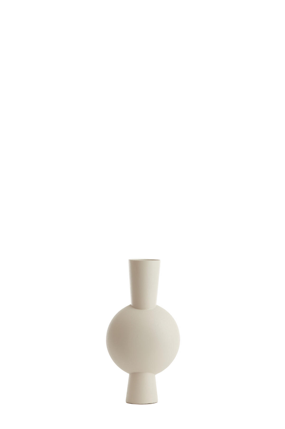 VASE Kavandu Weiß 22/14/40 cm - Weiß, Metall (40cm) - Light & Living