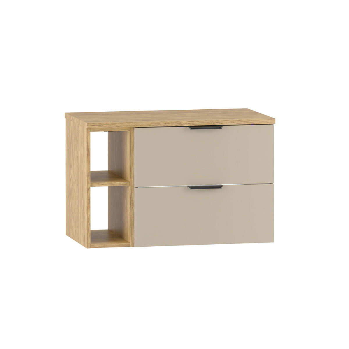 WASCHTISCHUNTERSCHRANK 80.6cm Astrid Kaschmir und Holz - Beige, Holzwerkstoff (80.6/52.2/46.5cm) - Petits-meubles