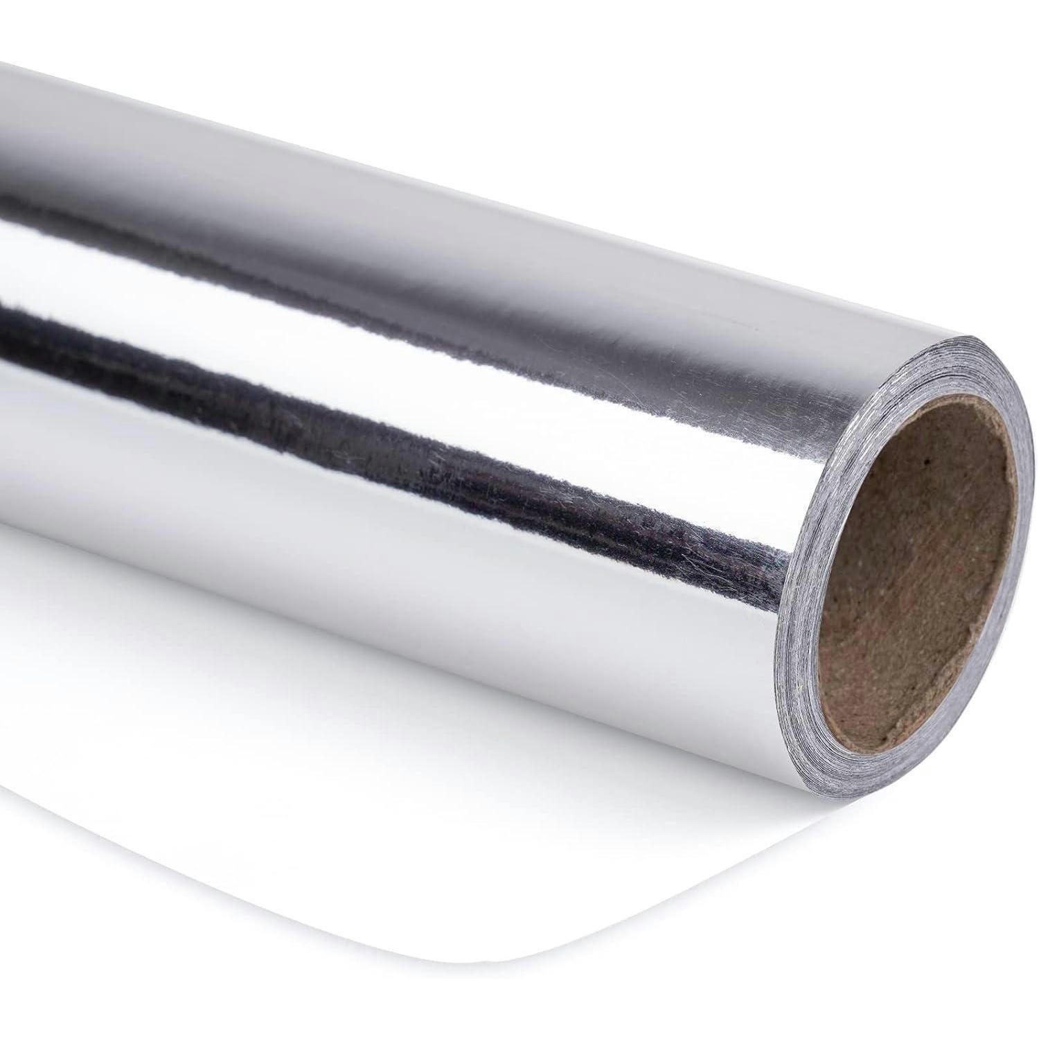 GESCHENKPAPIER Silber Metallic 44 cm x 10 m - Silberfarben, Papier (4/44/4cm)