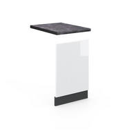 FRONTBLENDE Fame-Line Weiß Hochglanz 45 cm, AP Anthrazit - Weiß Hochglanz/Anthrazit, Holzwerkstoff (45/67.4/1.6cm) - Vicco