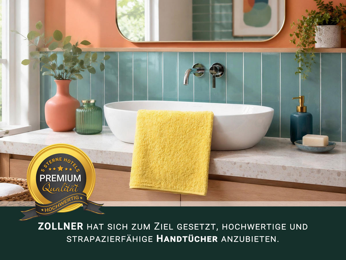 HANDTÜCHER, 10er-Set, 50x100 cm, 100% Baumwolle, Gelb - Gelb, Textil (50/100cm) - Zollner