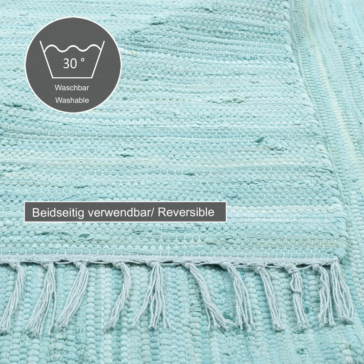 FLECKERLTEPPICH Chindi 120x180 cm - Hellblau, Textil (120/180cm) - Rug and Roll