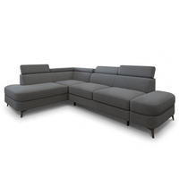 ECKSOFA AVISE Q L-S Grau Boucle-Stoff mit Schlaffunktion - Grau, Holzwerkstoff/Textil (268/195cm) - MASSENO