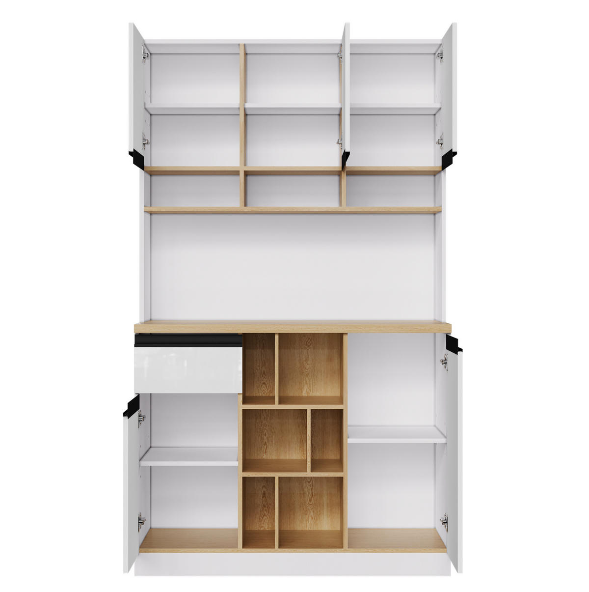 SIDEBOARD mit Hochglanzfronten MDF Weiß - Weiß, Holzwerkstoff (45/185/105cm) - Meubliv