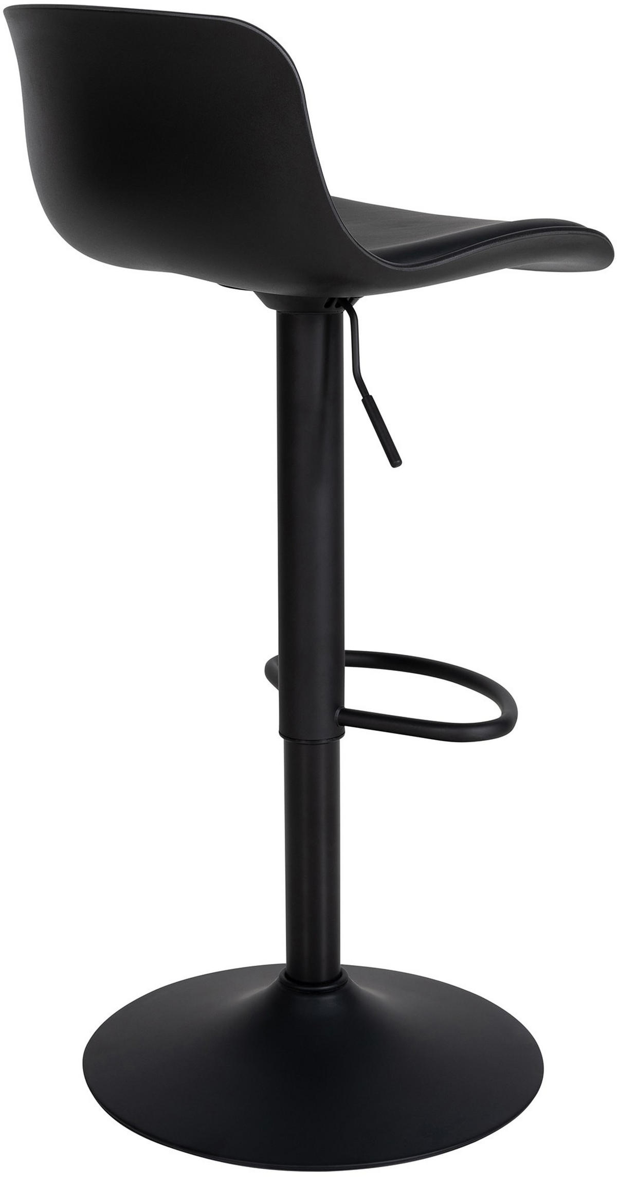 BARHOCKER Almada Kunstleder 75-104x43,5x46 cm schwarz - Schwarz, Leder (43.5/75/46cm) - furnicato