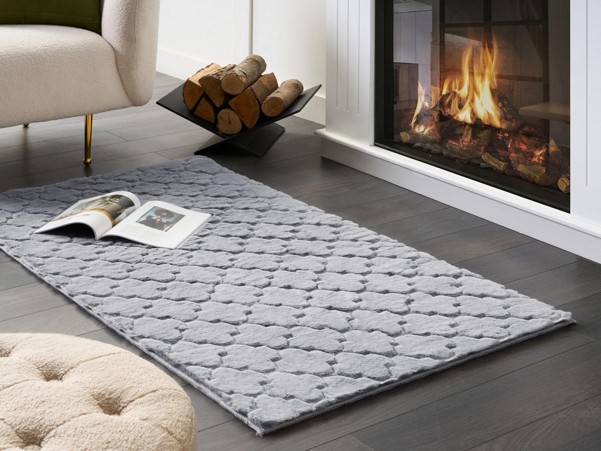 SHAGGY-KUNSTFELLTEPPICH Gharo 150/80 cm - Grau, Kunststoff (80/150cm) - Beliani