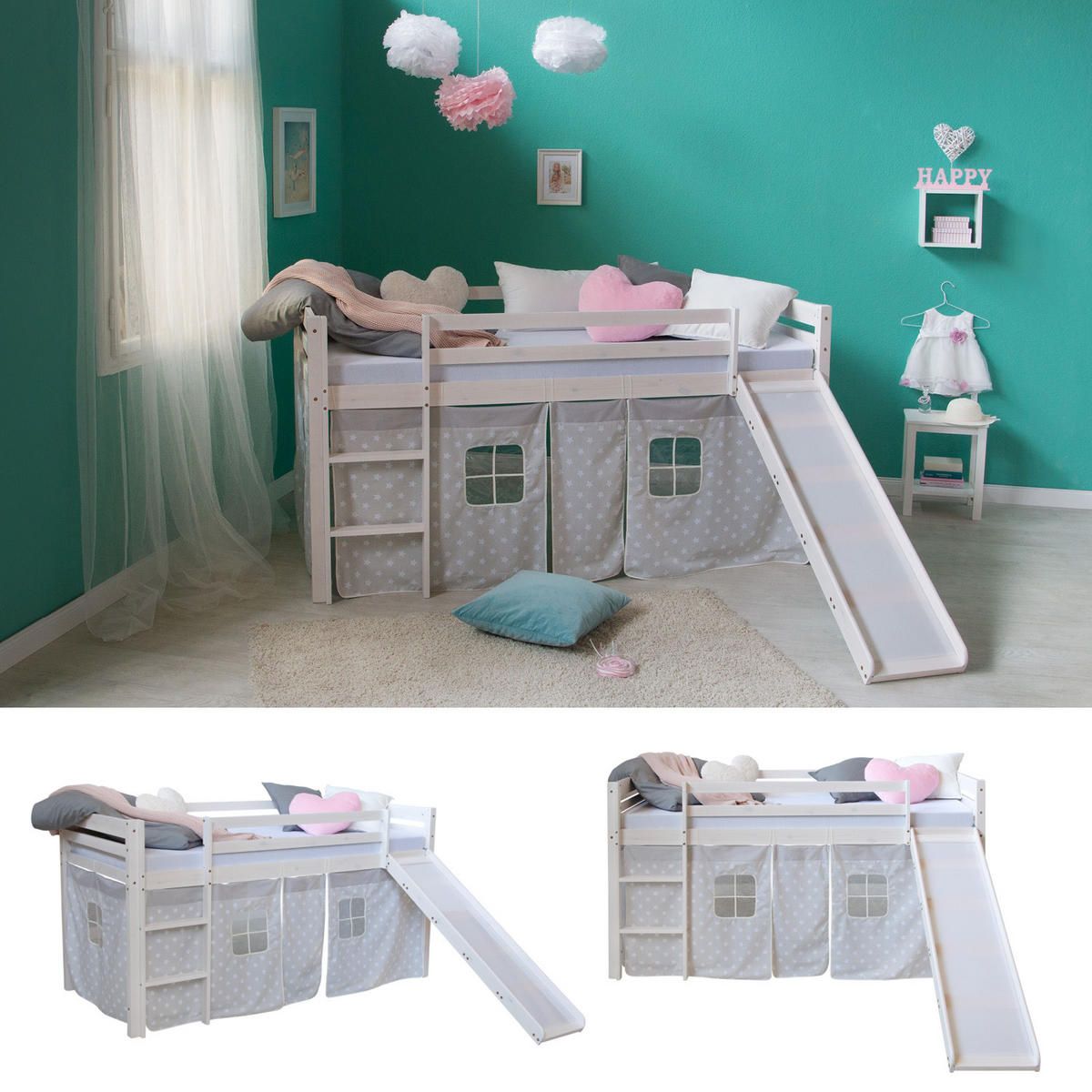 HOCHBETT 90/200 cm in weiß Lattenrost - Weiß, Holz - Homestyle4u