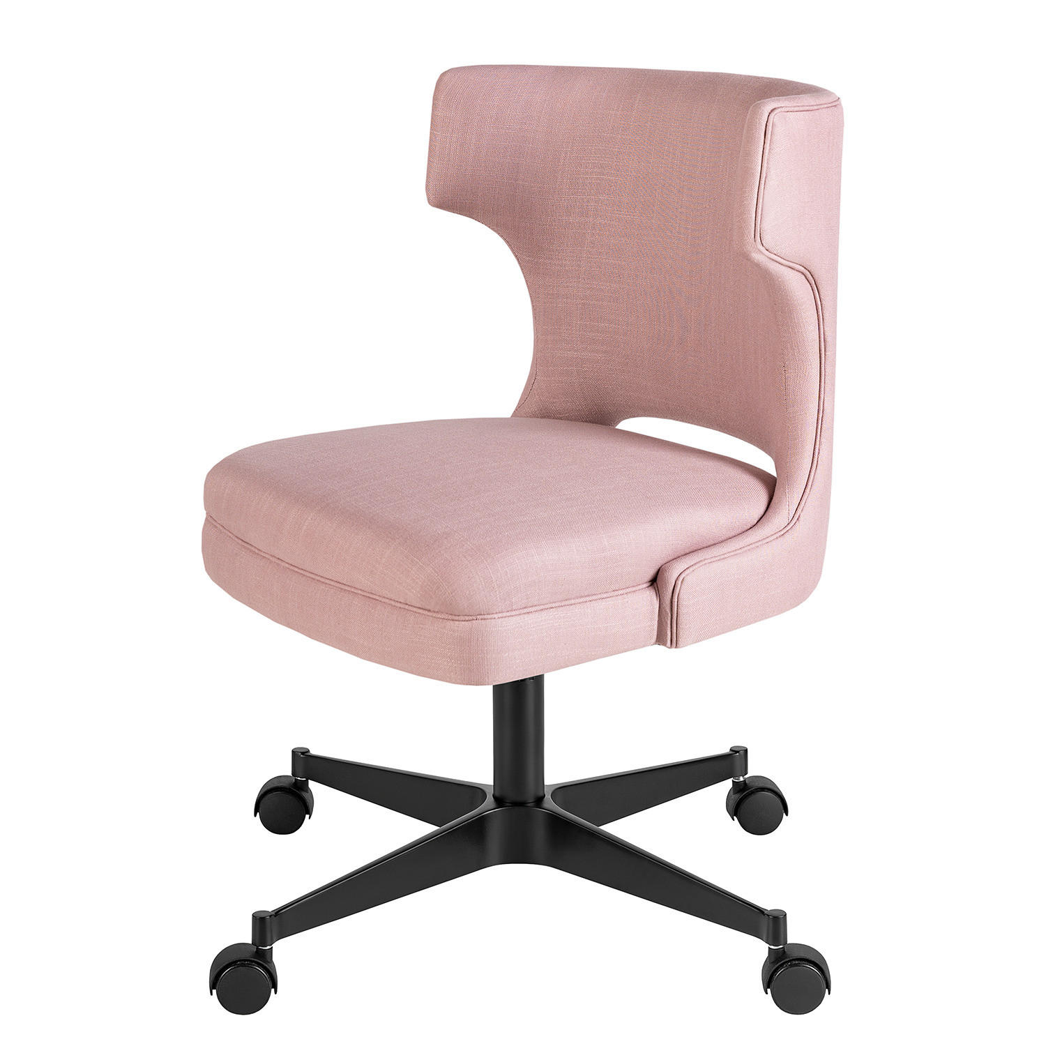 BÜROSTUHL - Metall / Textil - Rosa, Textil/Metall (52/80/56cm) - home24