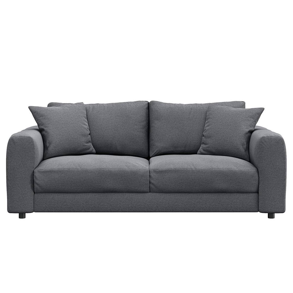 2,5-SITZER SOFA - Schwarz/Grau, Holz/Kunststoff (182/79/106cm) - home24