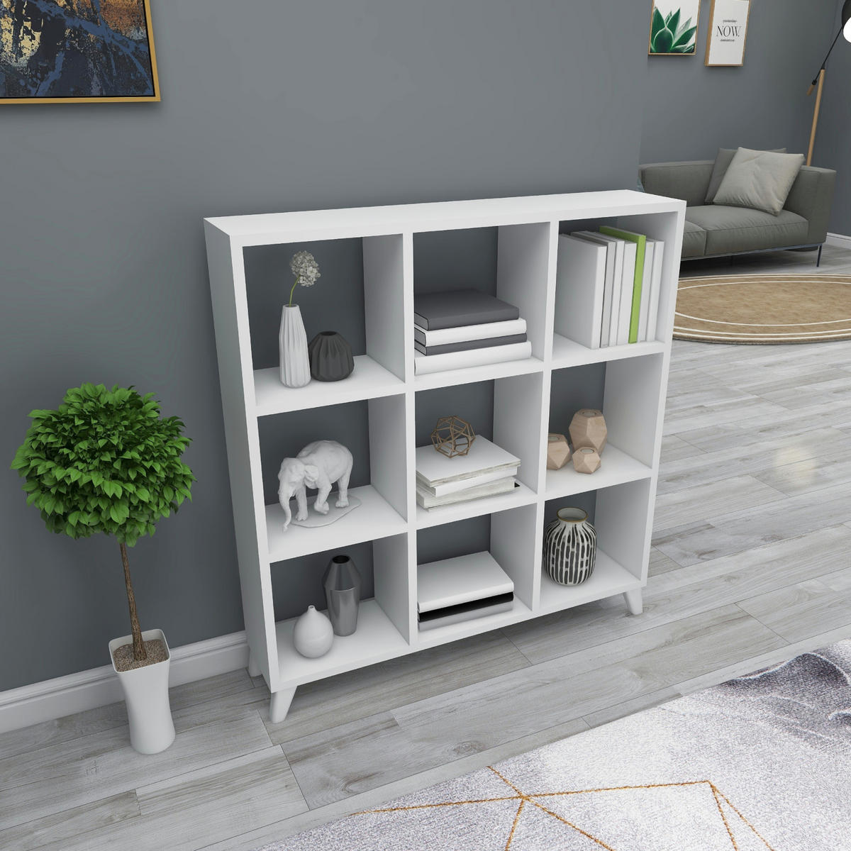 STANDREGAL Svedala - Weiß, Holzwerkstoff (88/100/20cm) - [en.casa]