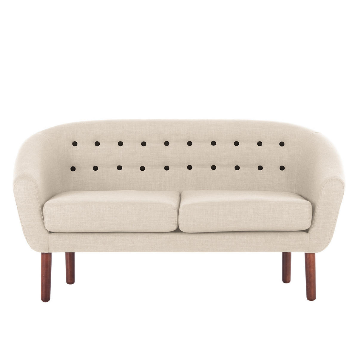 2-SITZER SOFA - Webstoff - Beige, Textil (148/76/67cm) - home24