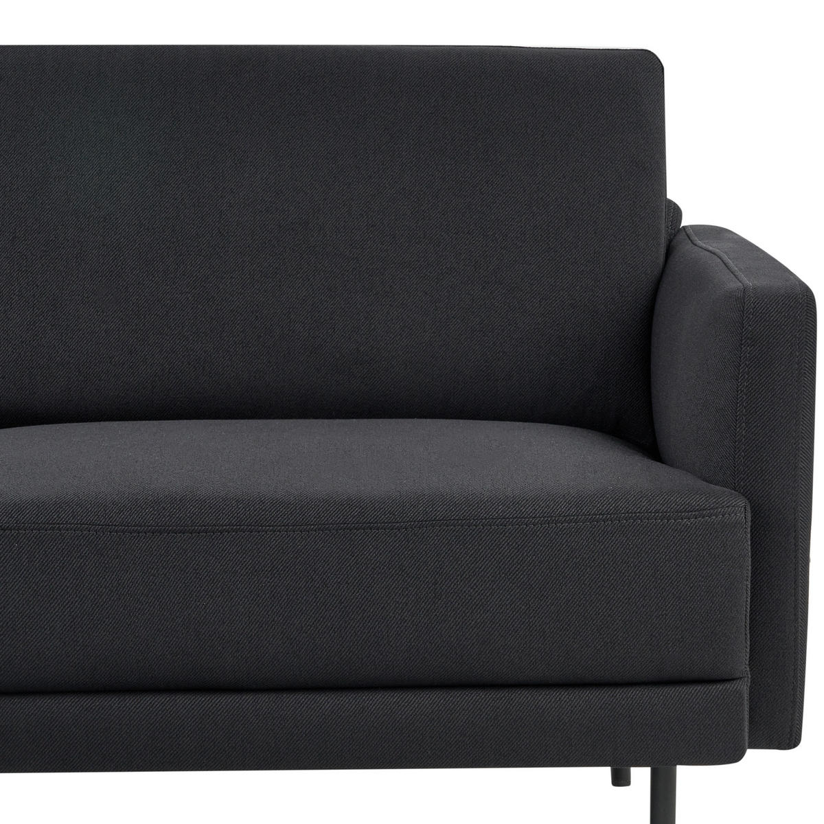 ROHOVÁ POHOVKA 2-místná Látka Černá pravostranná Breda - černá, textil (192/155cm) - Beliani