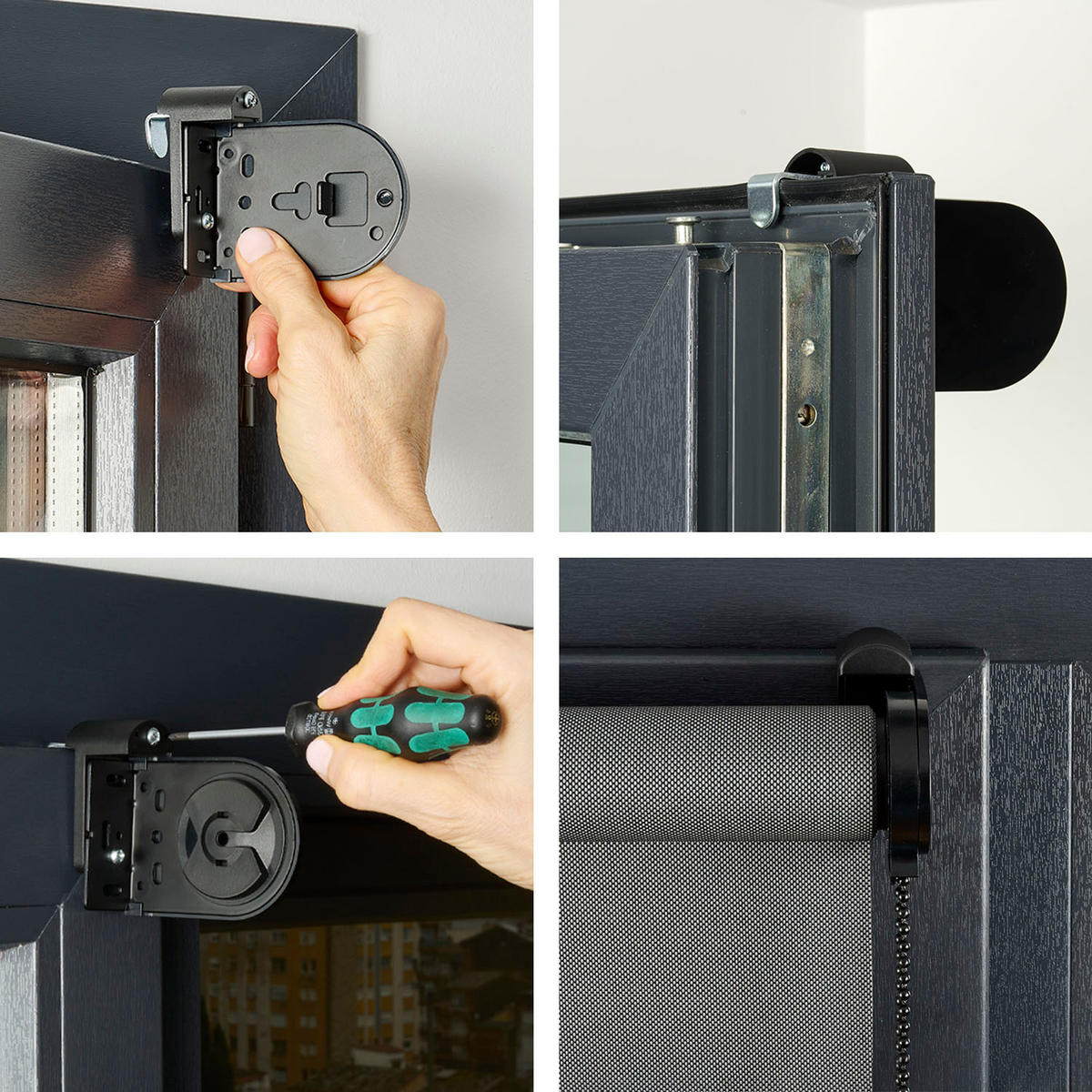 SCREEN-ROLLO Plus Easyfix Dunkelgrau 100x250 - Graphitfarben, Kunststoff (100/250/1cm) - STORESDECO
