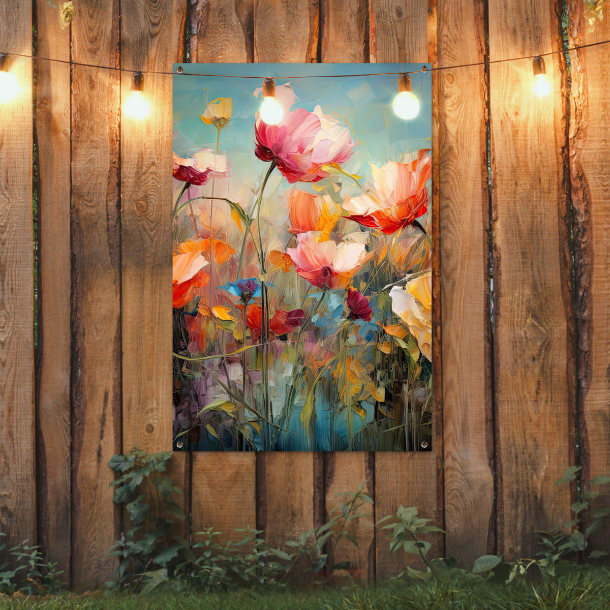 ZAHRADNÍ PLAKÁT Květiny - Akvarel - Umění - Botanické - Příroda 80x120 cm - pomerančová, plast (80/120/0.2cm) - OnlyWow