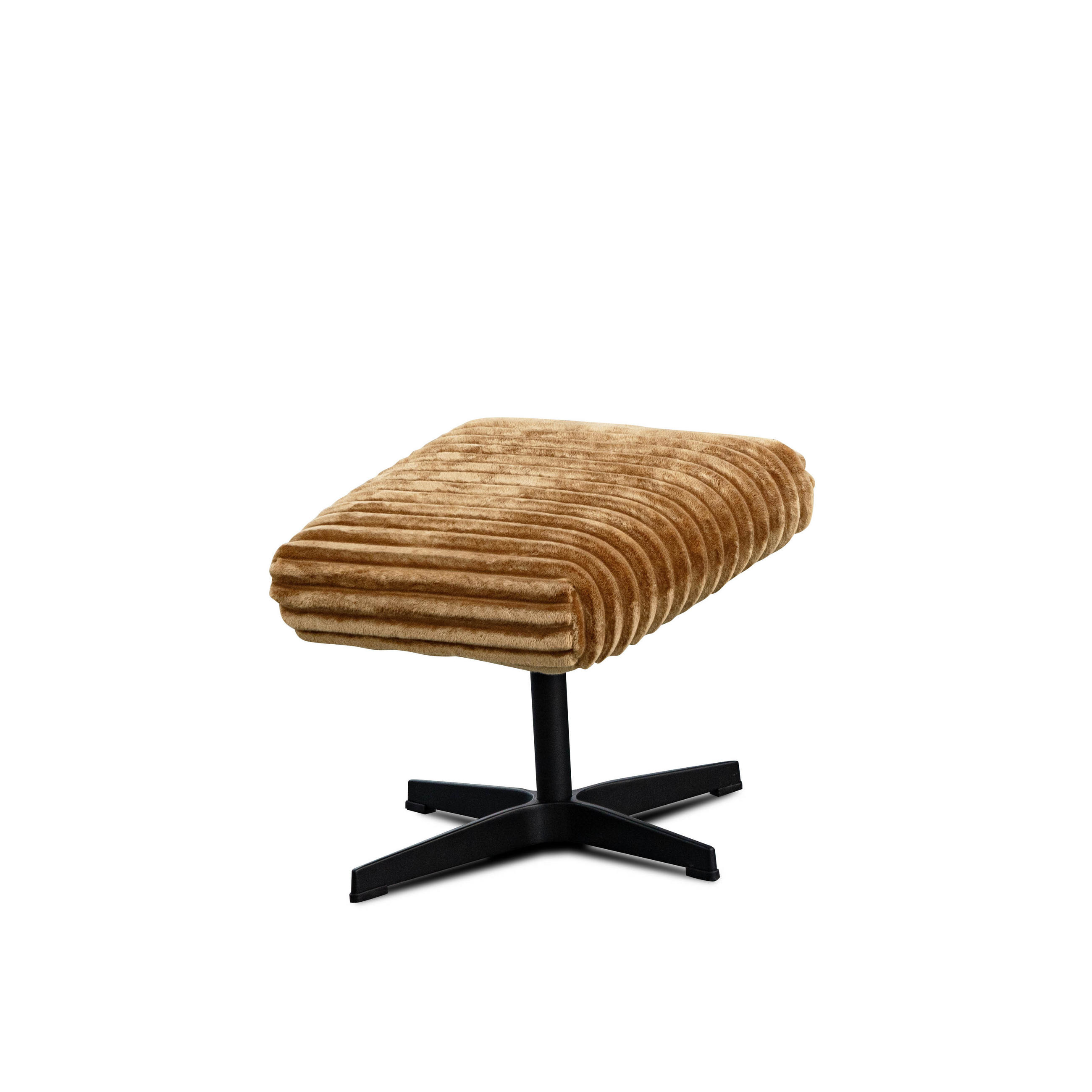 HOCKER MONACO Cordstoff braun - Schwarz/Braun, Holz/Textil (50/41/37cm) - Courtois Laville