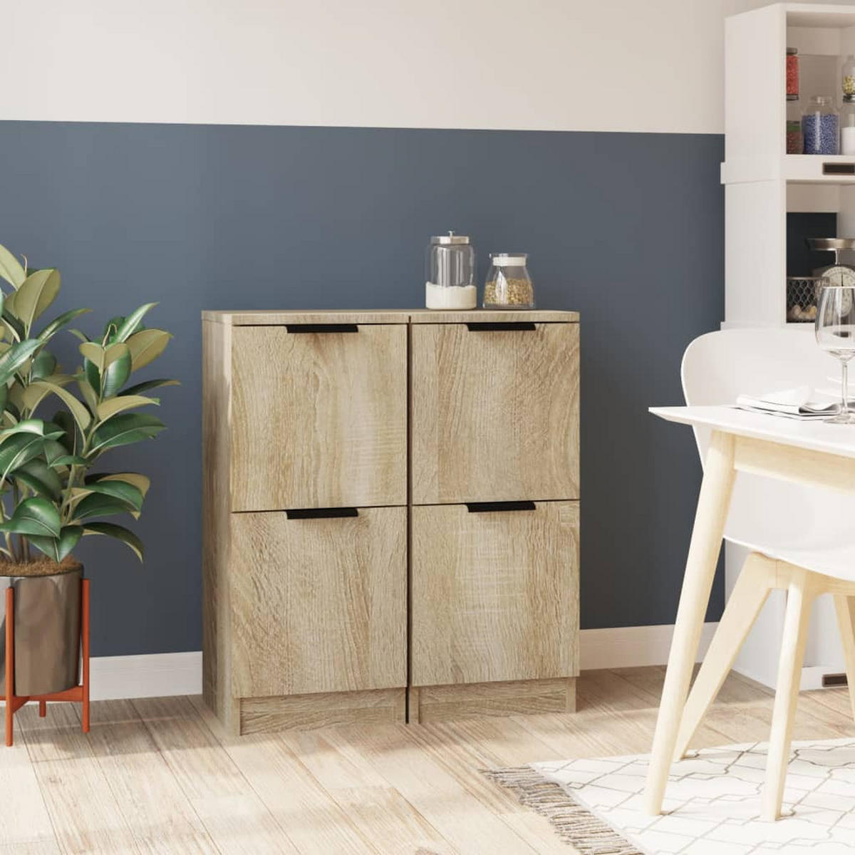 SIDEBOARDS 2Er Set Sonoma-Eiche 30/30/70 Cm Holzwerkstoff - Braun, Holzwerkstoff (30/70/30cm) - vidaXL