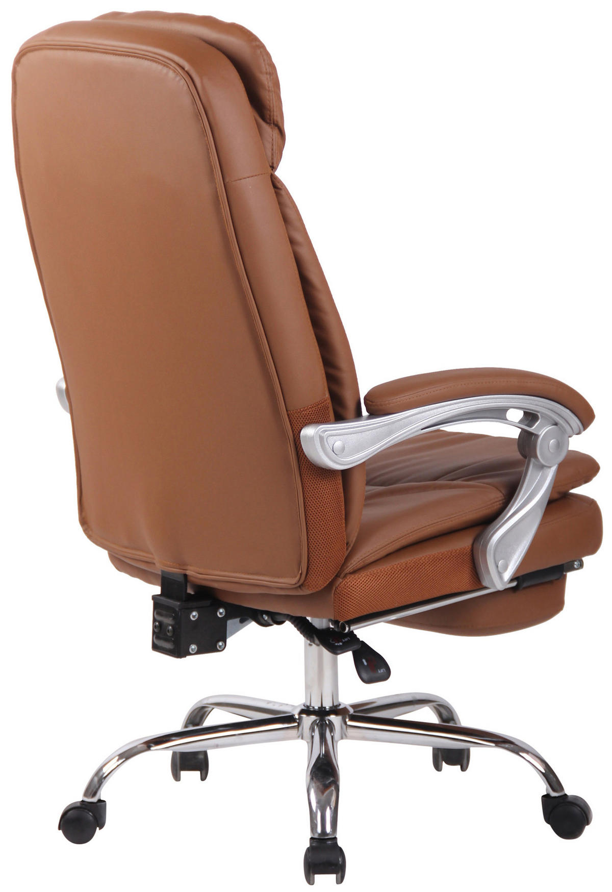 BÜROSTUHL XL Troja, Kunstleder Hellbraun - Hellbraun, Textil/Metall (67/122/67cm) - TPFLiving