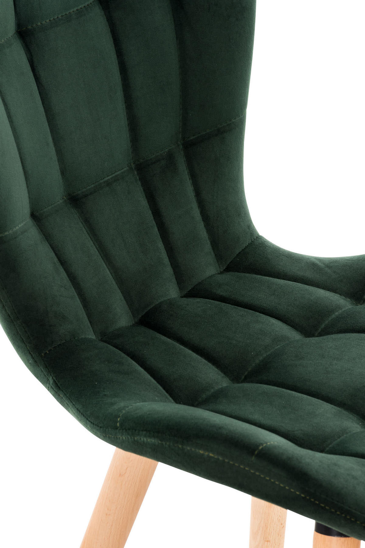 STUHL Samt grün - Eukalyptusholzfarben/Grün, Holz/Textil (50/88/63cm) - CLP