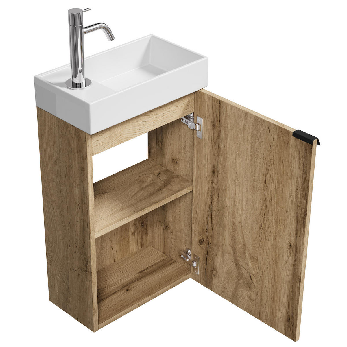 GÄSTE-WC-MÖBELSET Apollo 2 Teile Eiche - 40 x 22 x 68 cm - Eichefarben, Holz (40/68/22cm) - Badplaats