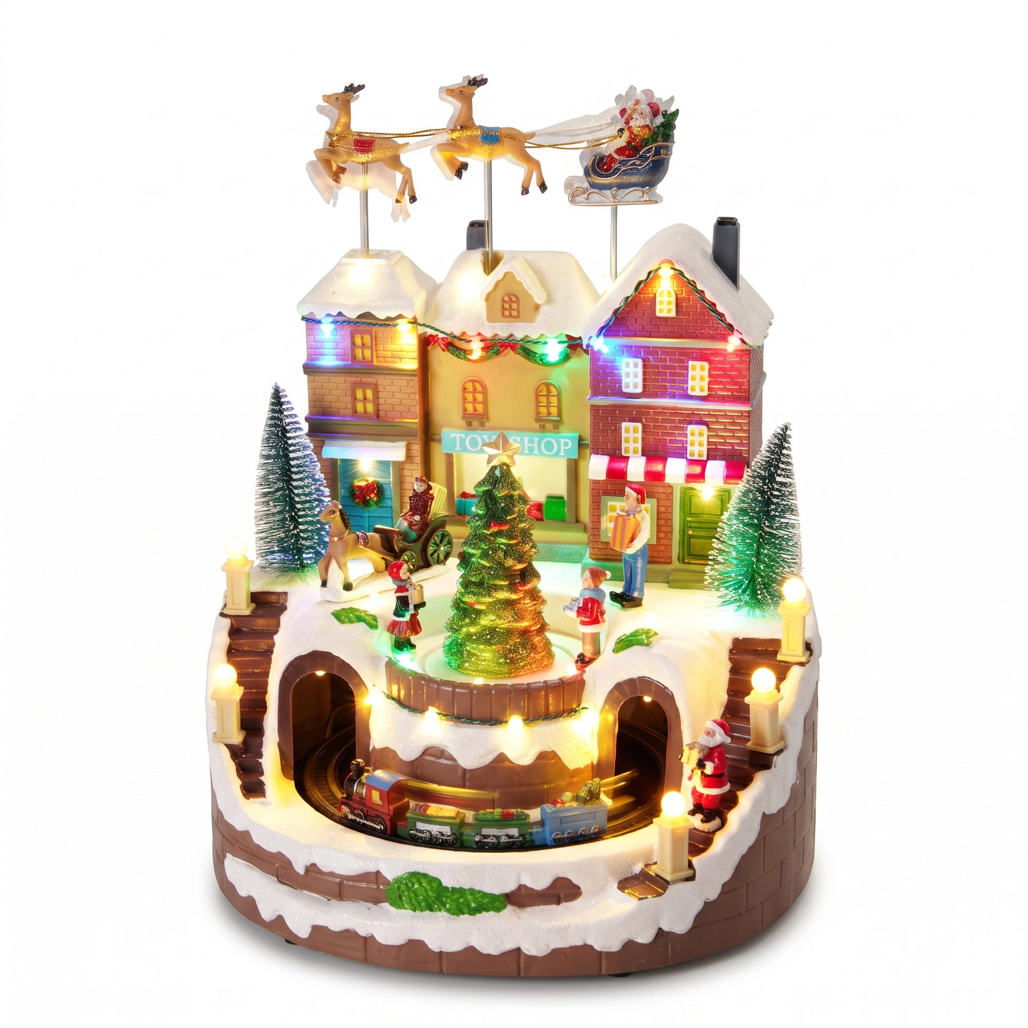 WEIHNACHTSSZENE Spielzeugladen 27/25/34 cm - Multicolor, Kunststoff (25/34/27cm) - Home Styling Collection