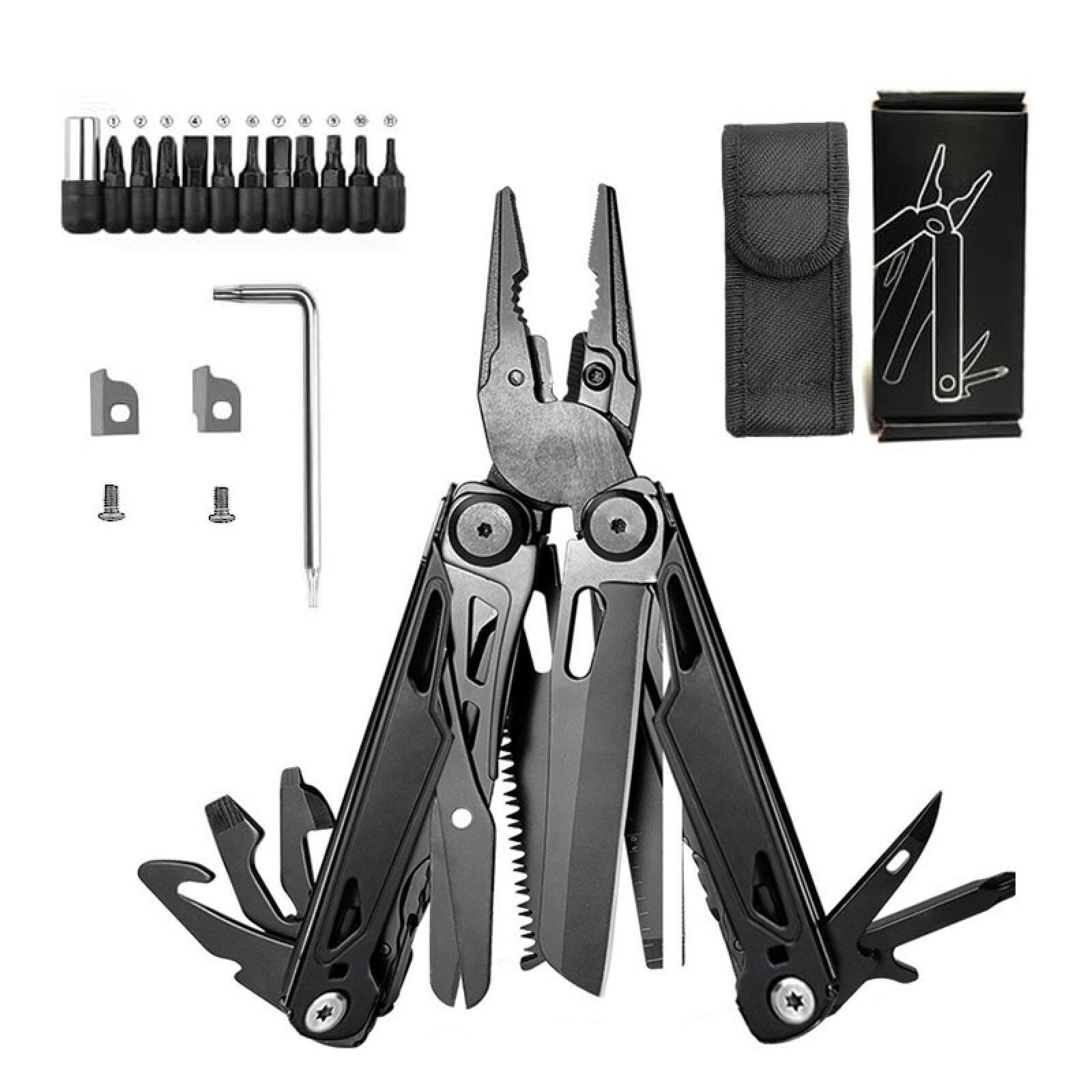 ZANGE – mit Selbstverriegelungsmechanismus, geeignet für Outdoor-Aktivitäten und Überlebenstraining in der Wildnis – Schwarz - Schwarz, Metall (10.5/3.8/1.9cm) - DCA
