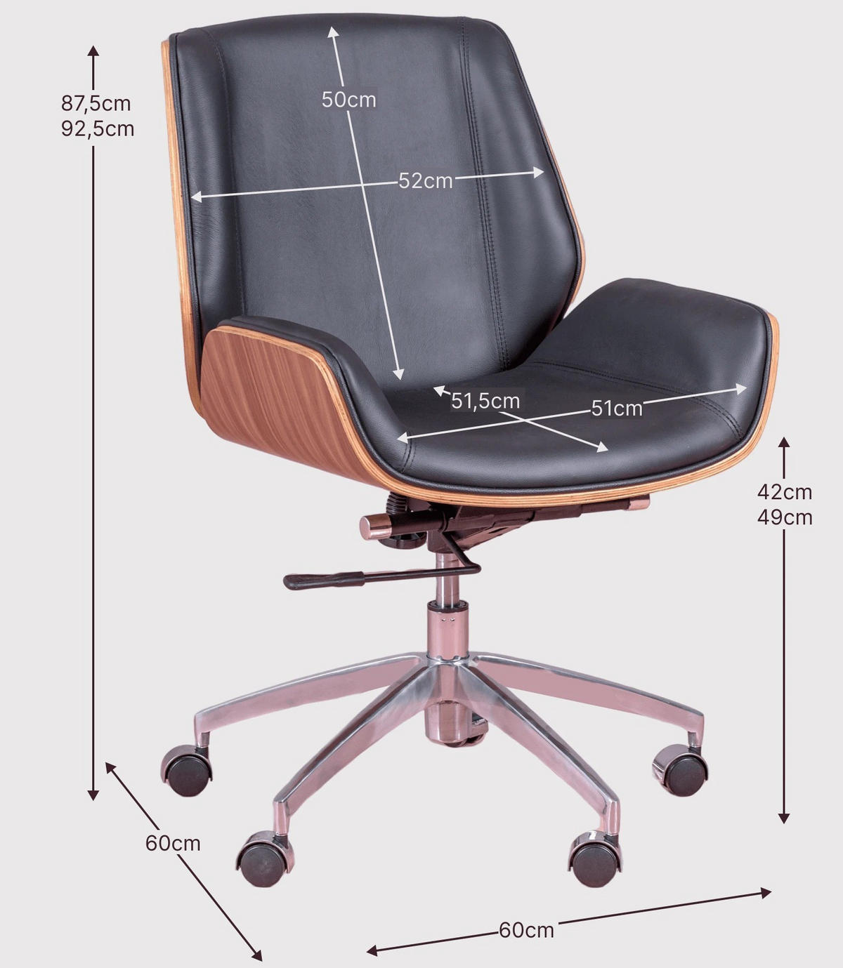 BÜROSTUHL Textil Schwarz - Schwarz, Textil (60/88/60cm) - Nest Dream