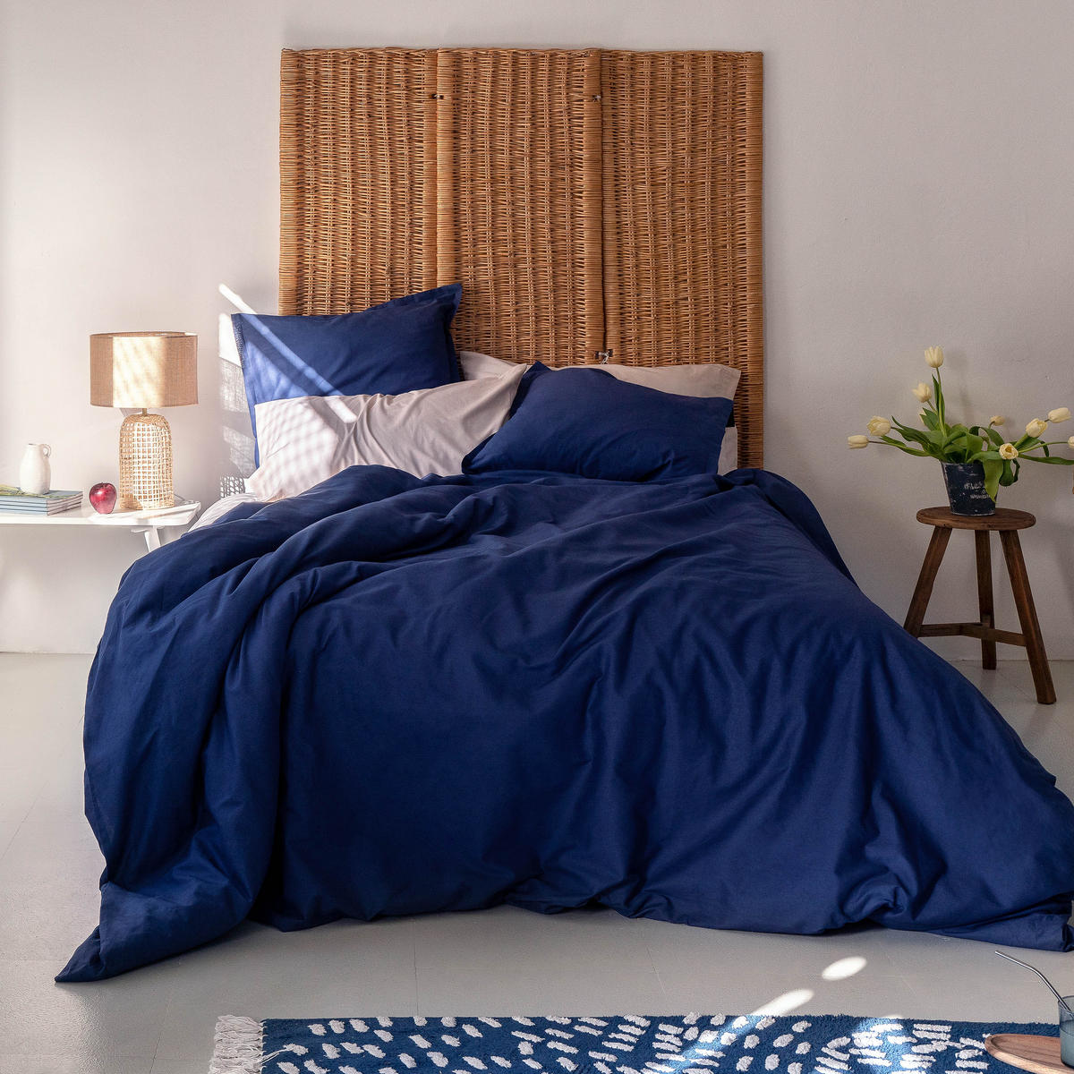 BETTBEZUG basic 260x240 cm (übergrösse) dunkelblau - Blau, Textil (260/240cm) - Happy Friday