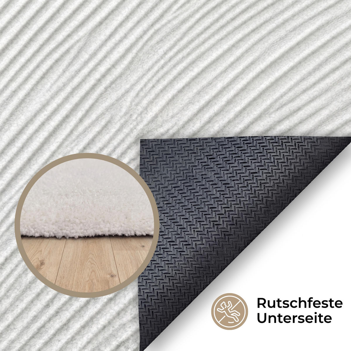 KOBERCE - Vlny - rebrovanie - biele - 230x150 cm - biela, textil/plast (230/0.4cm) - OnlyWow