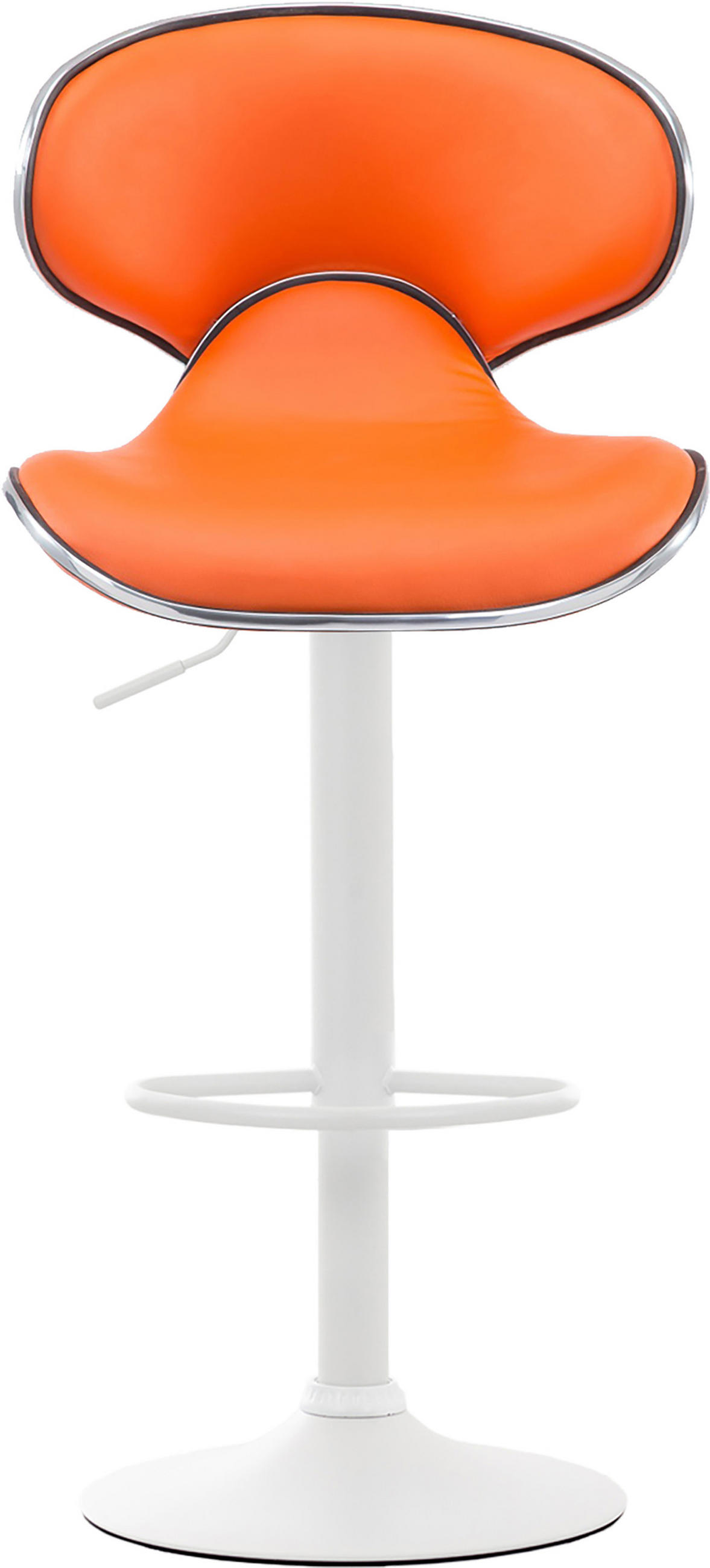 BARHOCKER 2er Set Las-Mallorcas Kunstleder weiß orange - Orange/Weiß, Kunststoff/Metall (46/108/49cm) - TPFLiving