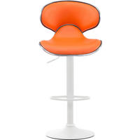 BARHOCKER 2er Set Las-Mallorcas Kunstleder weiß orange - Orange/Weiß, Kunststoff/Metall (46/108/49cm) - TPFLiving