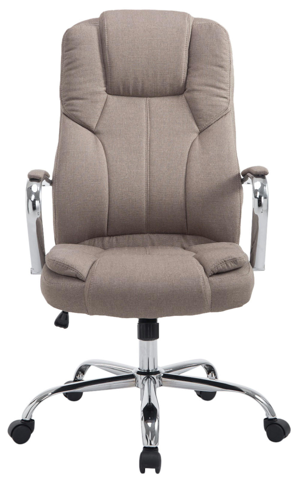 BÜROSTUHL JUBEL Stoff 115x62x70 Taupe Stoff Metall - Taupe, Textil/Metall (62/115/70cm) - DELUKE