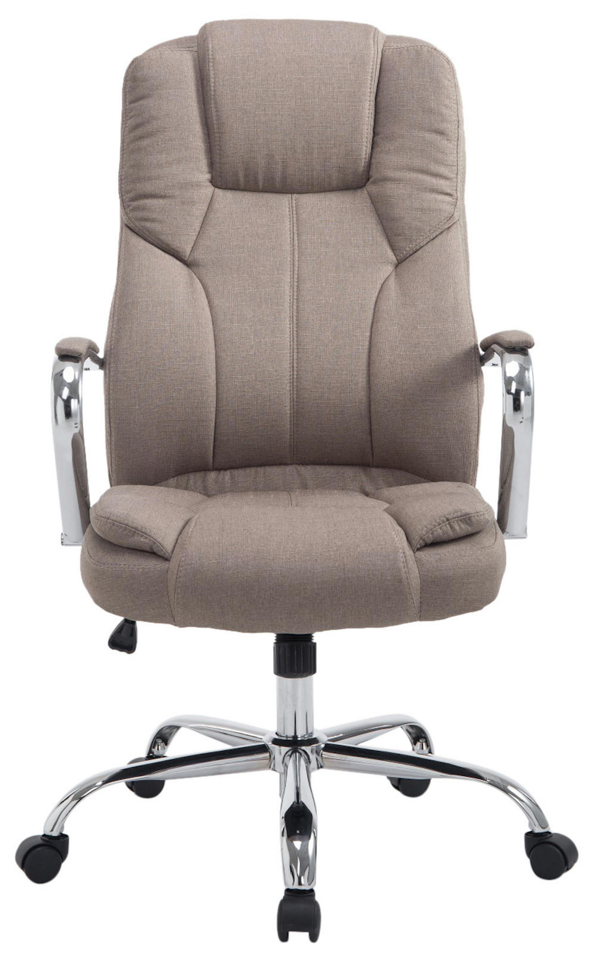 BÜROSTUHL JUBEL Stoff 115x62x70 Taupe Stoff Metall - Taupe, Textil/Metall (62/115/70cm) - DELUKE