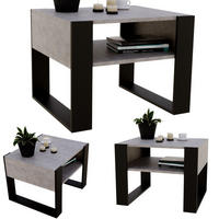 COUCHTISCH Holzwerkstoff rechteckig stabil Grau 45/53,6/65cm - Schwarz/Grau, Holzwerkstoff (53.6/65/45cm) - CraftPAK