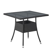 GARTENTISCH Yoro schwarz 80x80 cm - Schwarz, Kunststoff (80/80/73cm) - Juskys