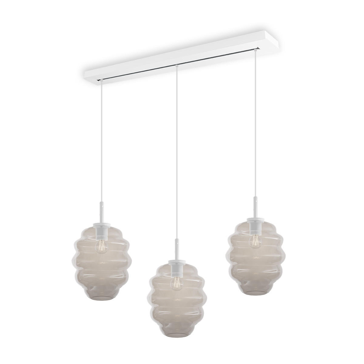 HÄNGELEUCHTE Echos 3-flammig Klar Ø 25cm - Klar/Weiß, Glas (25/25/28cm) - s.luce