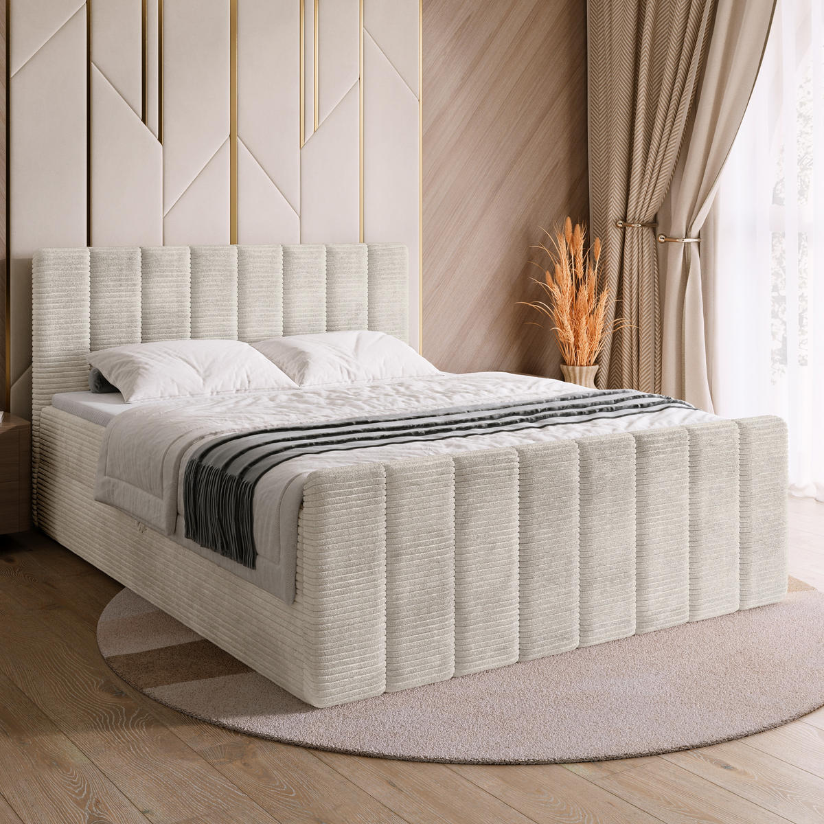 BOXSPRINGBETT Denver DUO mit Topper 180x200 Vanilla - Weiß, Textil (180/200cm) - Bromarkt