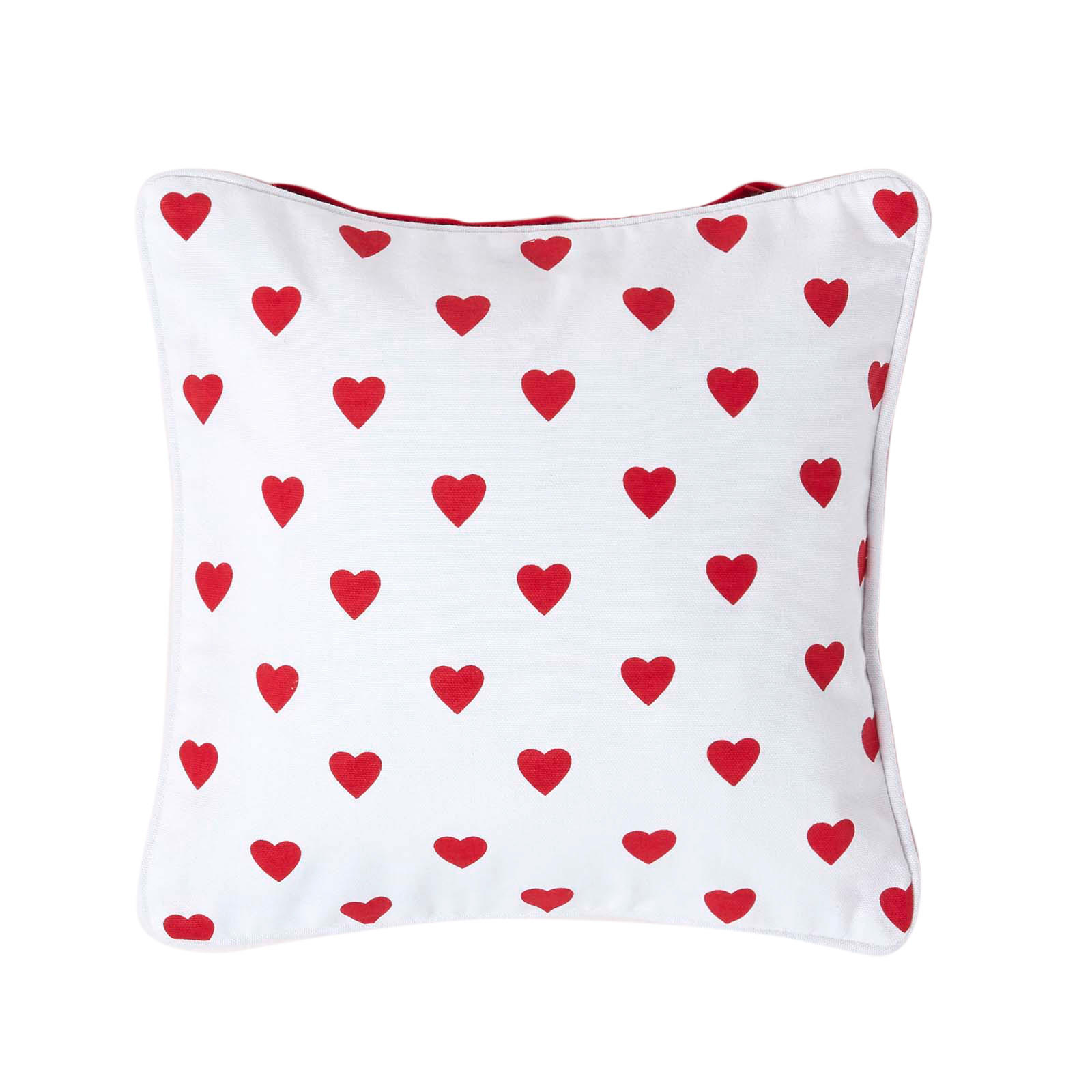 KISSENHÜLLE Herzen 30/30 cm, 100% Baumwolle - Rot, Textil (30/30cm) - Homescapes