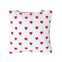 KISSENHÜLLE Herzen 30/30 cm, 100% Baumwolle - Rot, Textil (30/30cm) - Homescapes