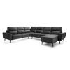 ECKSOFA BOSCO U-Form, Monolith-Stoff, freistehend, mit verstellbaren Kopfstützen, Sofa für Familien, Größe: 340x270x98cm, Farbe: Grau - Grau, Holz/Textil (340/270cm) - DomoHome