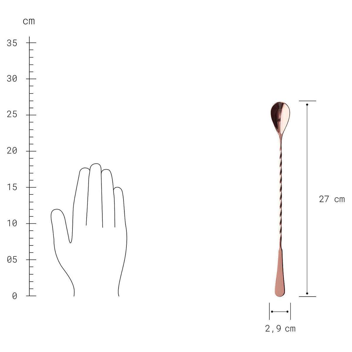 BARLÖFFEL (5er Set) Manhattan - Rosa, Metall - Butlers