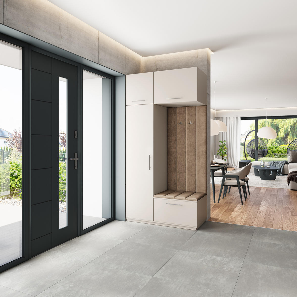 GARDEROBENSCHRANK REMA 120/240/60 cm Modern Garderobe-Set Kaschmir - Kaschmir/Beige, Holzwerkstoff (120/240/60cm) - MASSENO