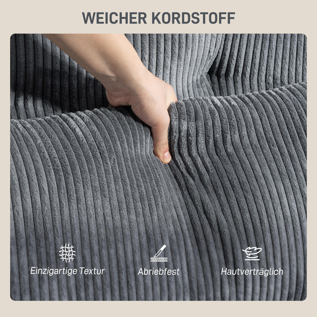 CHAISELONGUE 2 Sitzer Schlafsofa 114 x 147 cm mit Becherhalter Dunkelgrau - Dunkelgrau/Schwarz, Kunststoff/Textil (114/86/147cm) - HOMCOM