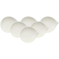 FRÜHSTÜCKSUNTERTASSEN Flow weiß 21 x 18 cm 6er Set - Weiß, Keramik (1cm) - Villeroy & Boch