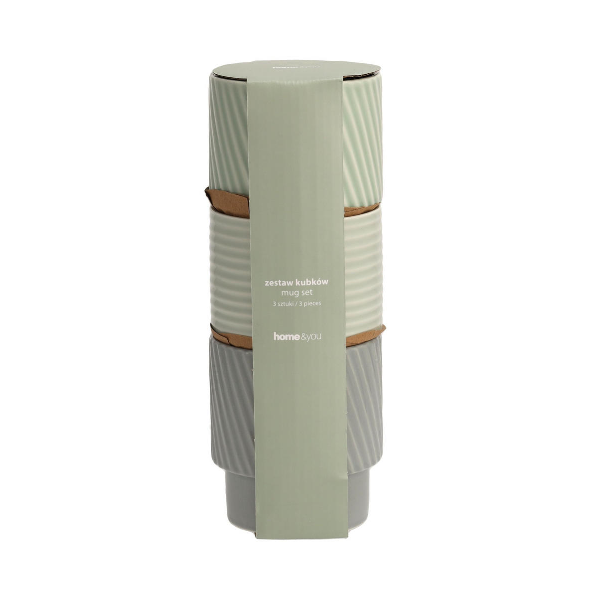 BECHERSET Corell (3er-Set) - Grün, Keramik (0.42L) - home&you