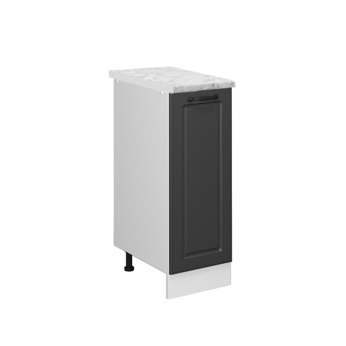 APOTHEKERSCHRANK R-Line Anthrazit Landhaus 30 cm AP Marmor - Anthrazit/Weiß, Holzwerkstoff (30/81.6/60cm) - Vicco